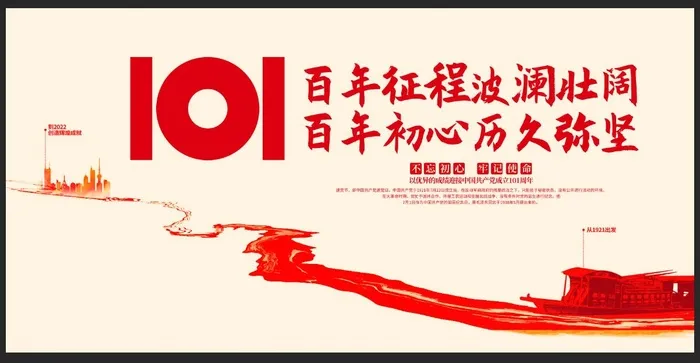 建党101周年建党节宣传海报