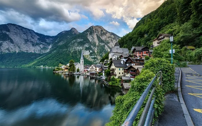 湖光山色瑞士小镇风光图片