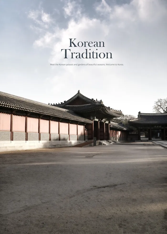 古典韩国建筑玄关背景