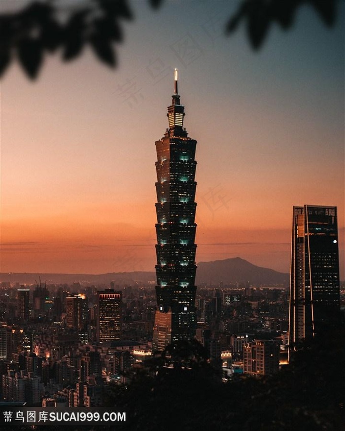 台北101大楼城市风景图片 菜鸟图库