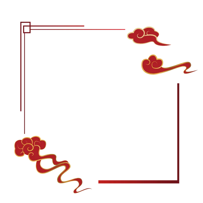 中国风中式传统祥云图案国潮古风边框云纹装饰元素png免抠素材图