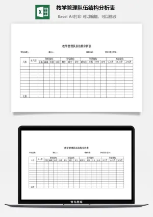 教学管理队伍结构分析表excel模板预览图