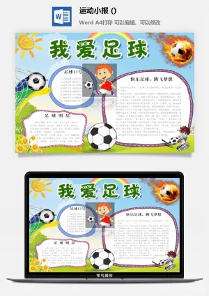 我爱足球小报 手抄报预览图