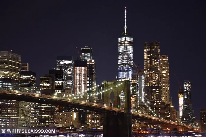 美国曼哈顿夜景图片