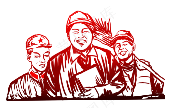 劳动剪影png - 菜鸟图库