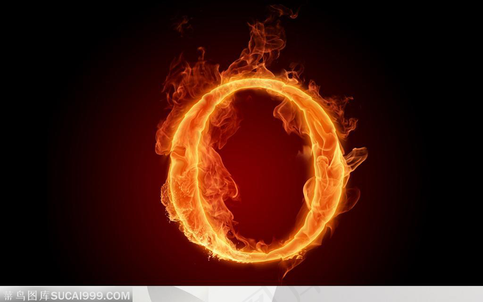 火焰特效英文字母o(1920x1200)