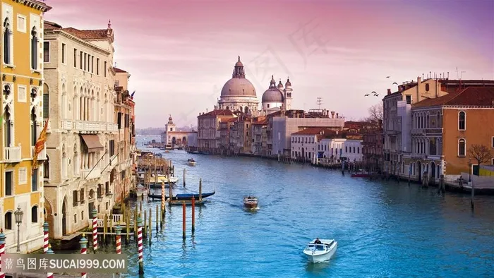 水上建筑欧洲建筑风景画壁纸