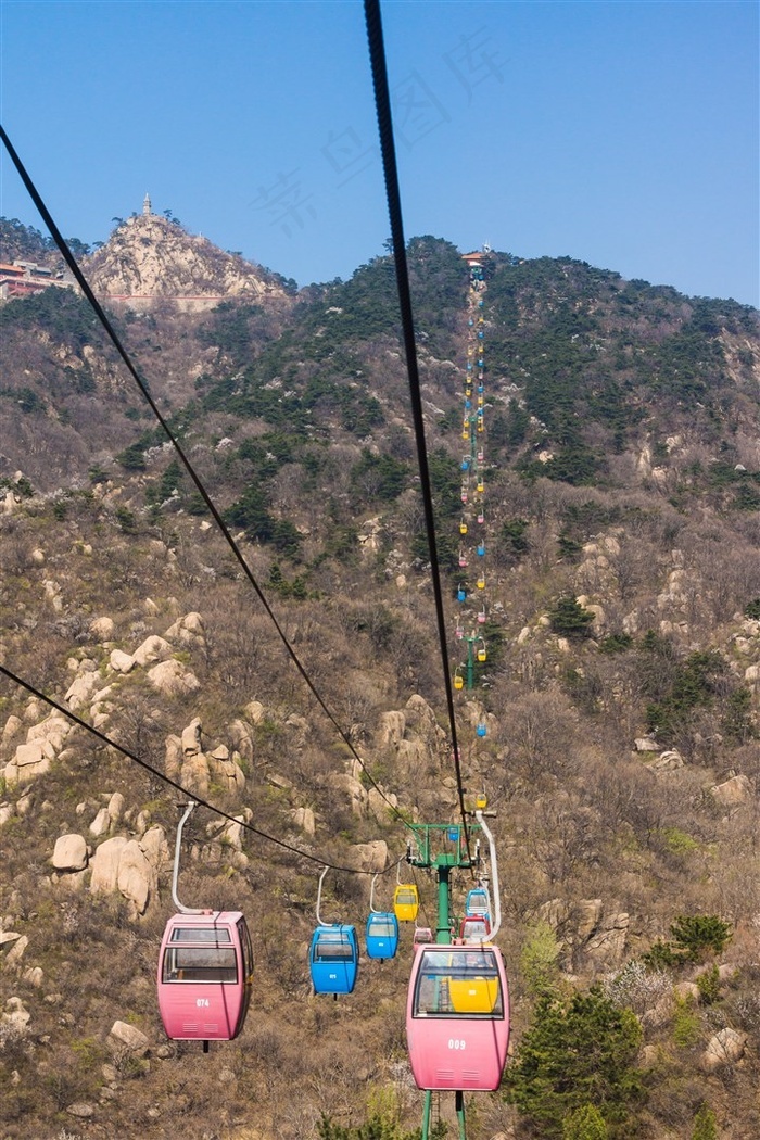 盘山旅游风光索道缆车