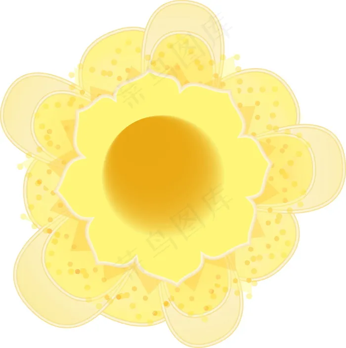 黄色卡通花朵图片素材
