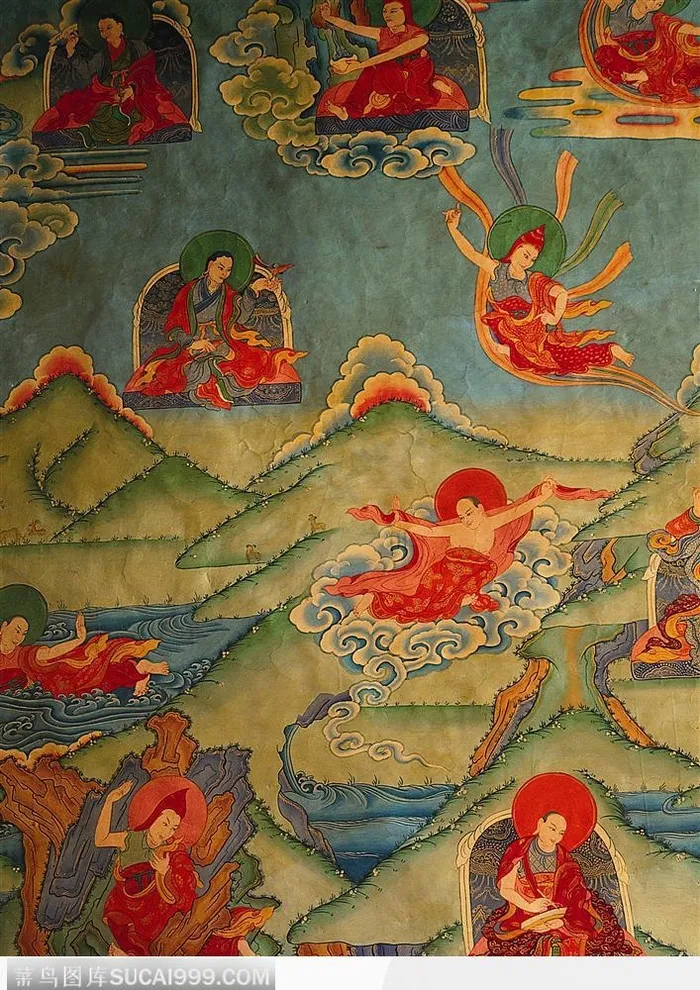 西藏人文风光-壁画众多神仙