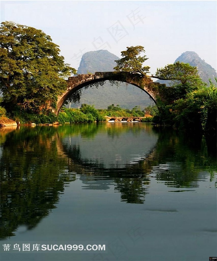 唯美拱桥影楼背景 - 菜鸟图库