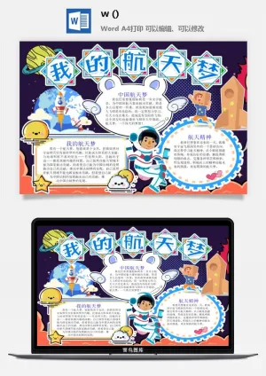 探索太空宇宙航天科技太空科技与生活word小报手抄报预览图