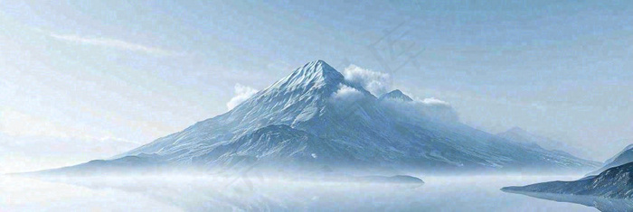 高山云层冰山雪山云雾意境，自然风景摄影图