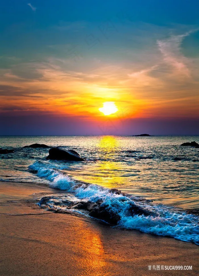 唯美海边日出夕阳壁纸
