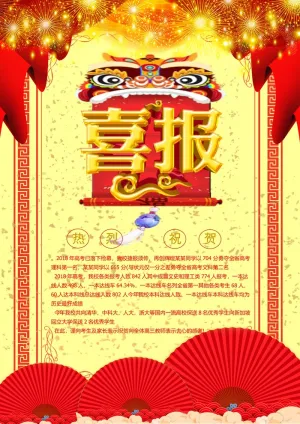 喜报战报海报贺喜光荣榜金榜题名预览图