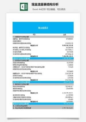 现金流量表结构分析excel模板预览图