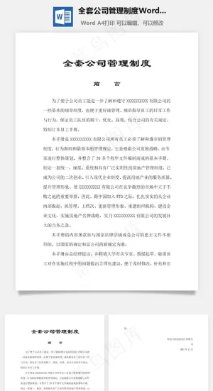 全套公司管理制度Word文档预览图