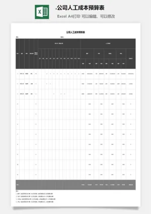 51.公司人工成本预算表预览图