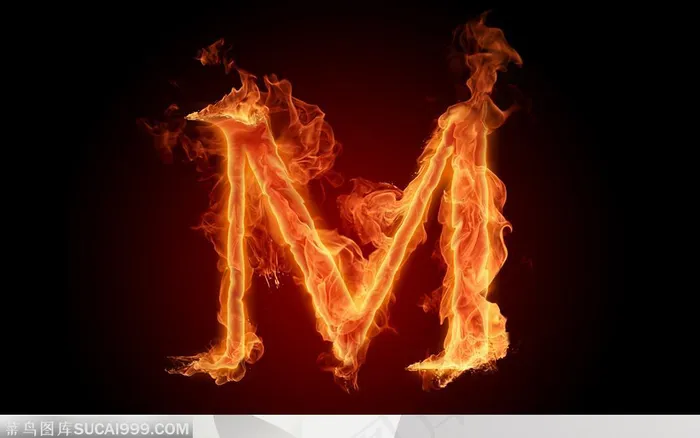 火焰特效英文字母m(1920x1200)