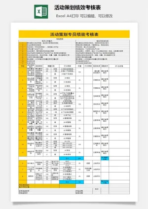 活动策划绩效考核表预览图