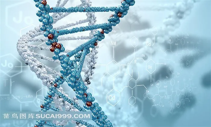 蓝色DNA分子式高清图片素材