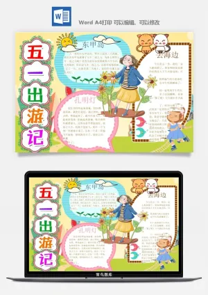 劳动节五一工人手抄报电子小报黑板报展板报海报WORD素材模板设计预览图