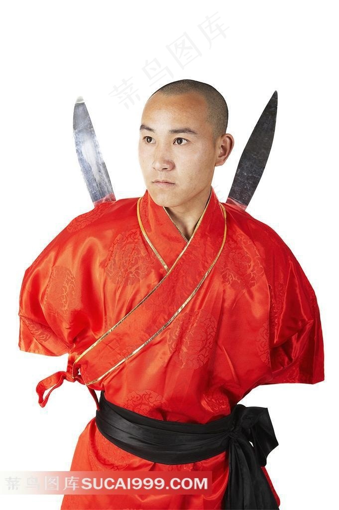 背刀的红衣和尚素材
