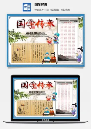 中华文化国学经典小报预览图