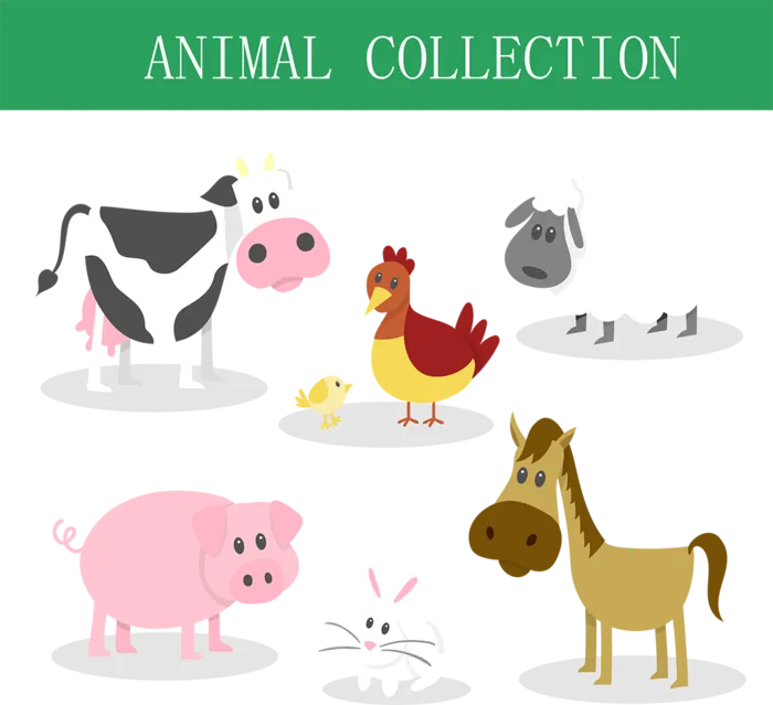 养殖业动物卡通现代农业