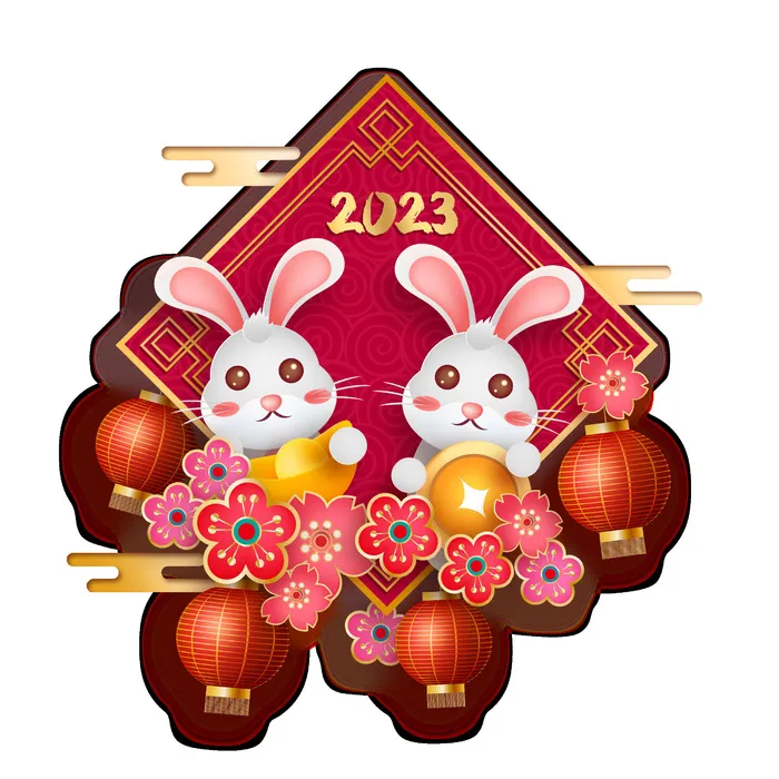 新春兔年2023年红色素材