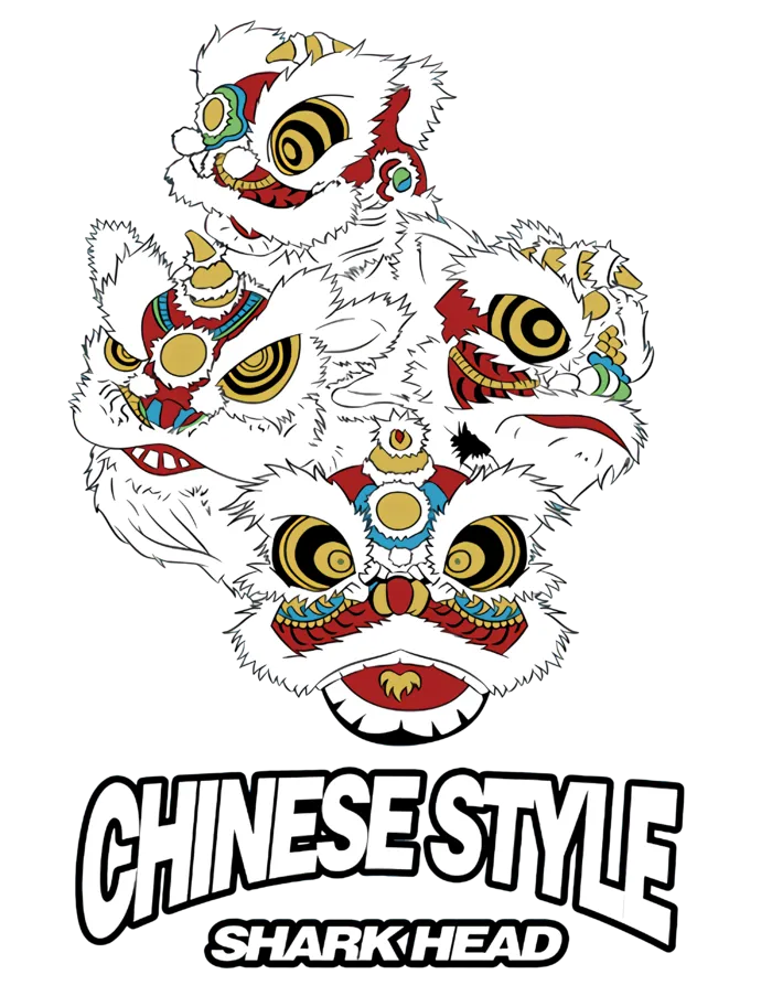 国潮醒狮中国风AI矢量卫衣T恤烫画印花手机壳图案PNG高清免抠素材