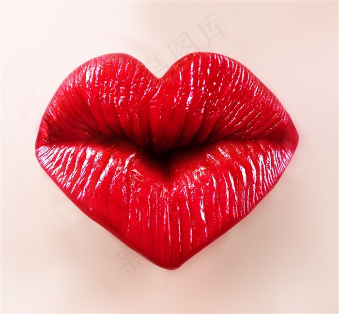 心形性感的红唇特写