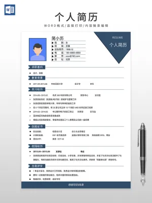 简约风财务会计简历预览图
