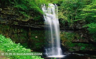 优美的自然瀑布美景摄影素材
