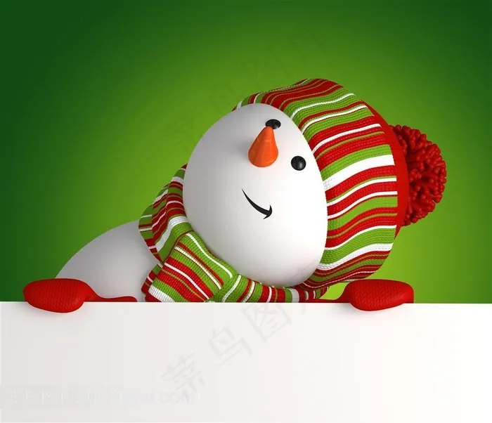 思想者3D圣诞小雪人设计图片