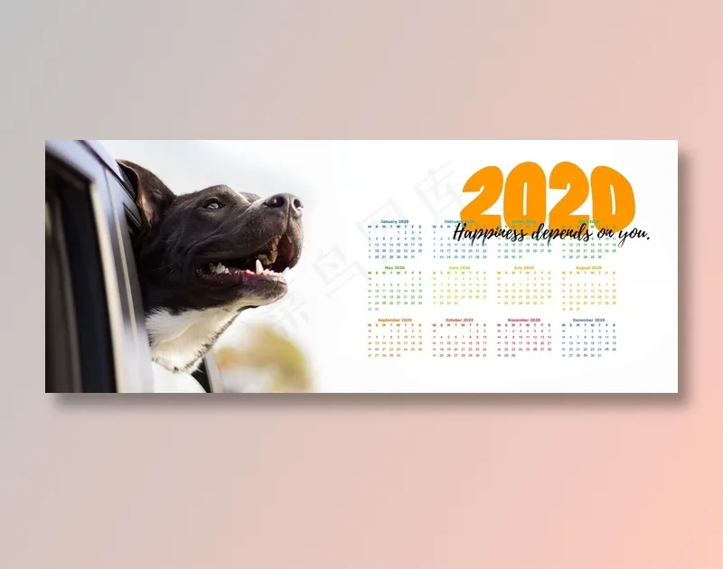 2020年全年日历设计图片