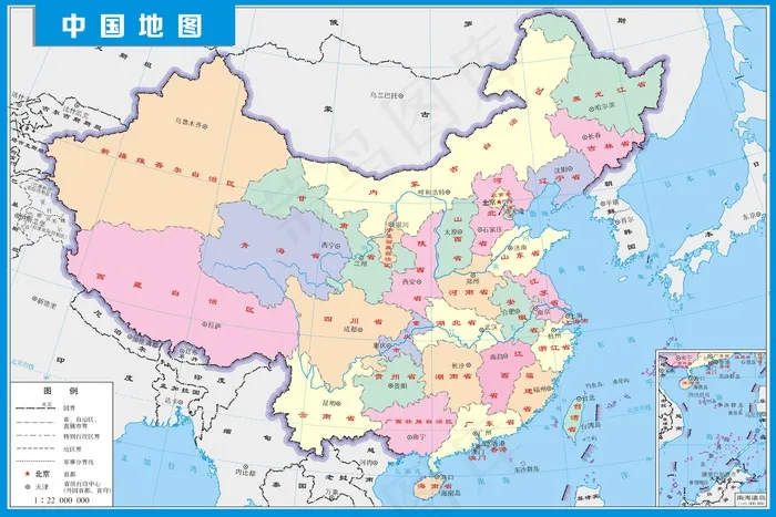 中国地图小学生中学生幼儿园培训班学习地图