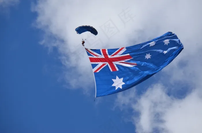 澳大利亚旗帜飘扬图片
