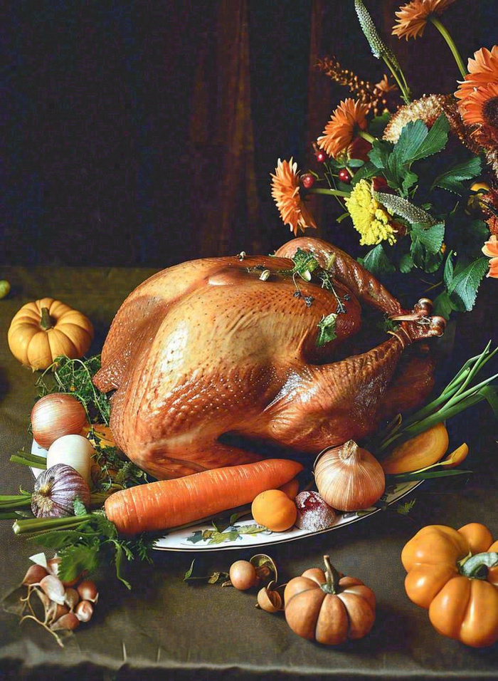 西餐美食烤鸡烧鸡，圣诞节摄影图