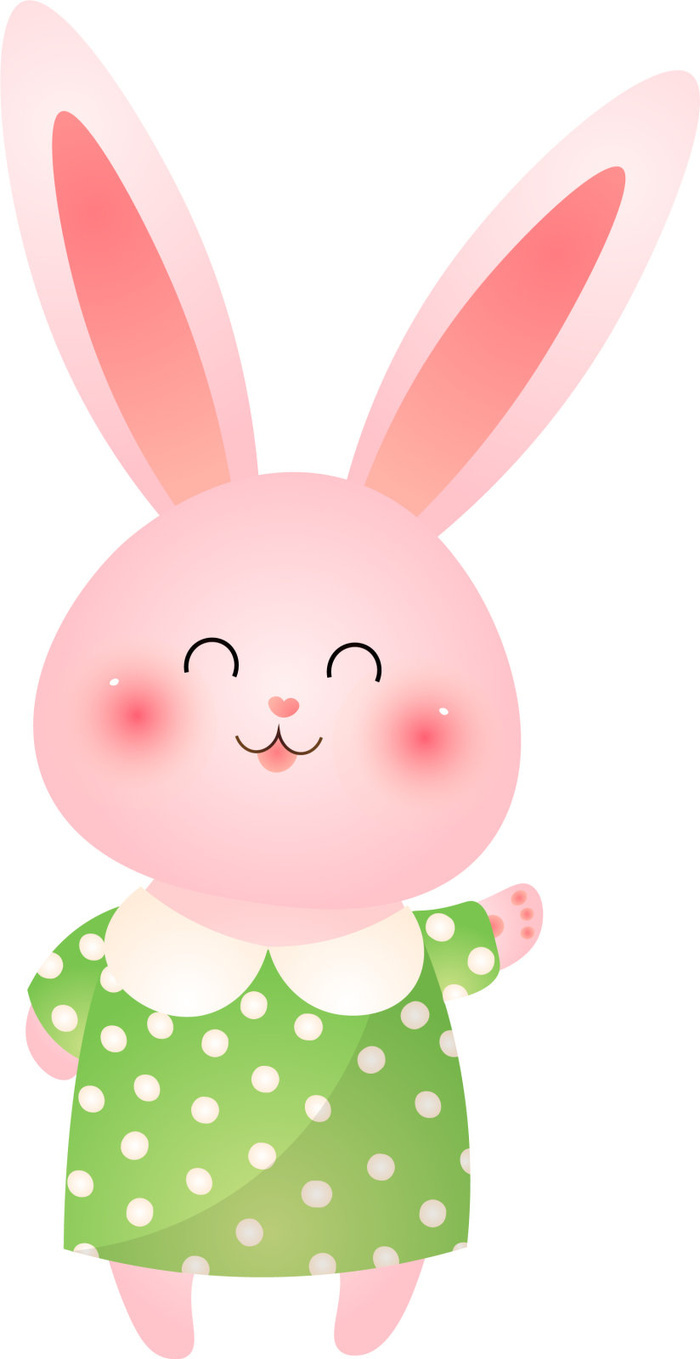 复活节兔子的可爱形象插画
