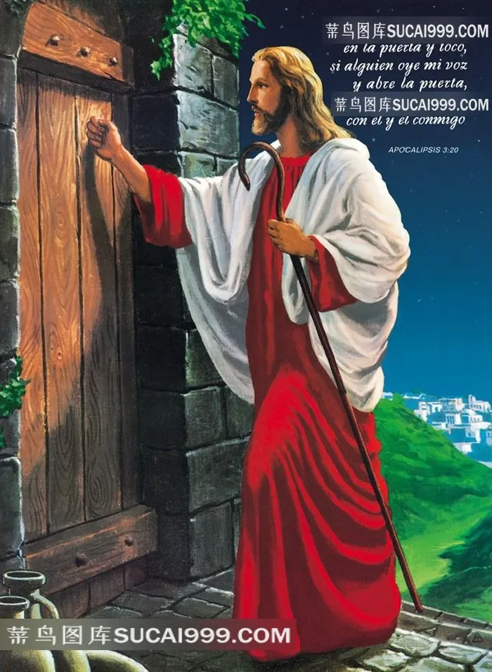 世界名画耶稣敲门油画高清图片世界名画