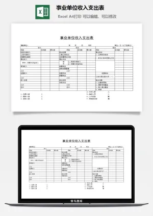 事业单位收入支出表excel模板预览图
