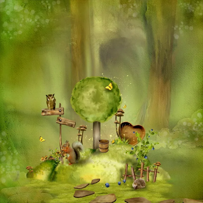 绿色森林相片背景图片