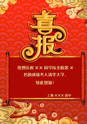 喜报战报海报贺喜光荣榜金榜题名预览图