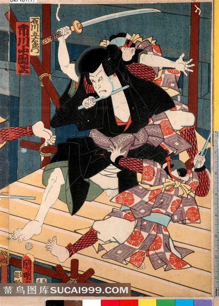 日本浮世绘武士高清素材