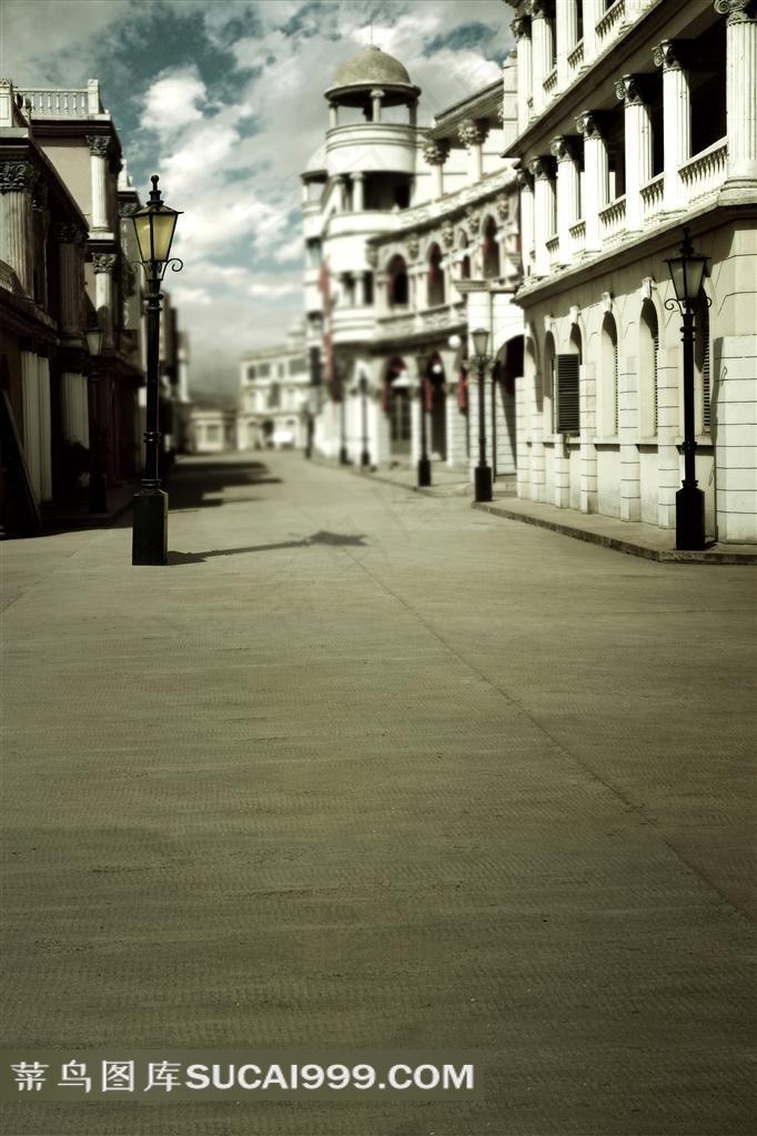 欧式建筑街道摄影背景图片