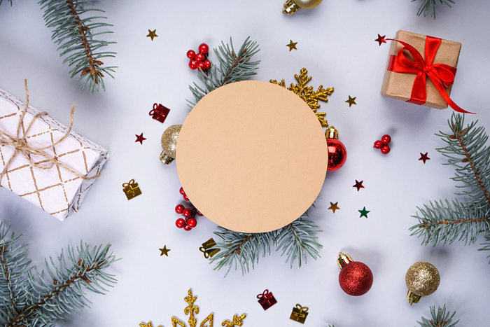 圣诞节垂直画幅场景圣诞装饰圣诞球产品背景93