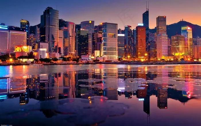 香港城市风景城市夜景图片