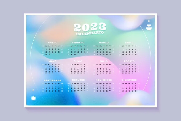 兔年2023幻彩日历模板