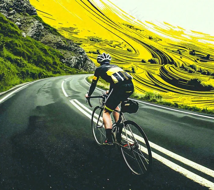 骑自行车登山车热血体育运动，山地自行车比赛户外极限摄影图